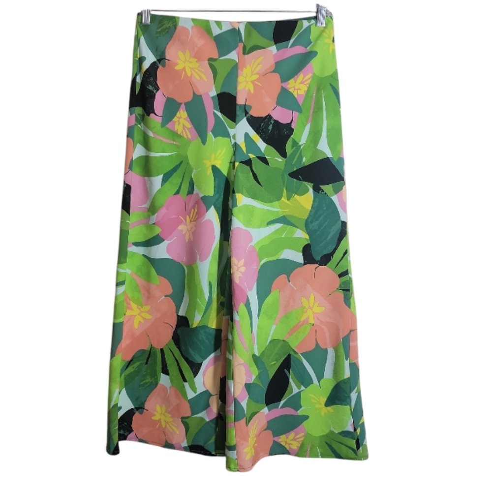 Eliane Rose floral gaucho pants women's high waist wide leg crop tropical print